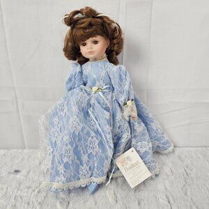 Vintage Bradley Dolls Original Collectible Victorian Birthstone Doll Blue Dress
